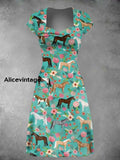 Women’s Derby Horse Art Print Dress As picture / S