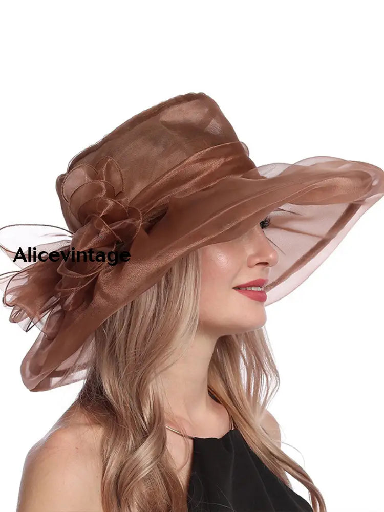 Women’s Derby Organza Headdress Coffee / JM