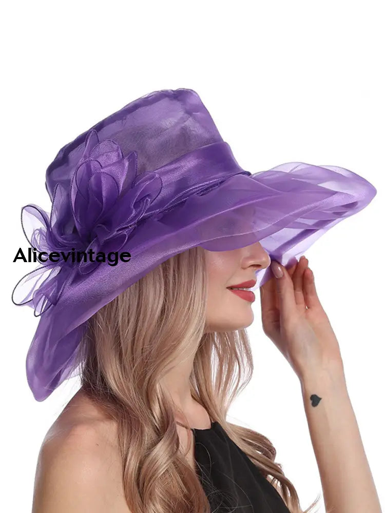 Women’s Derby Organza Headdress Purple / JM