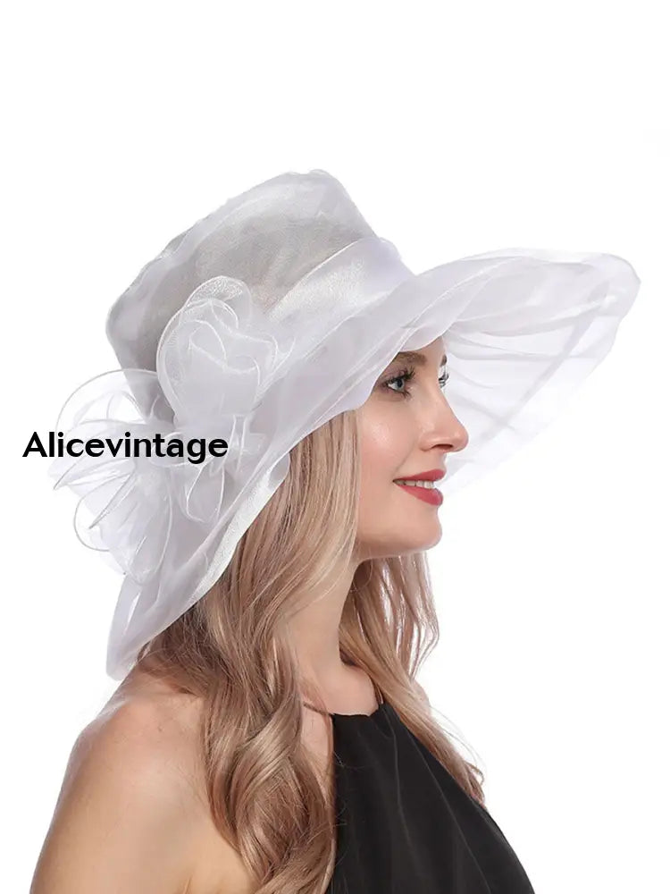 Women’s Derby Organza Headdress White / JM
