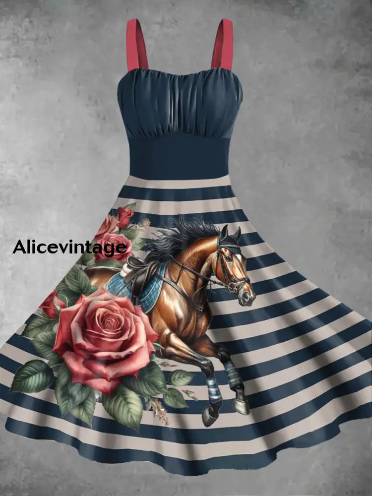 Women’s Derby Rose Dress Navy Blue / S
