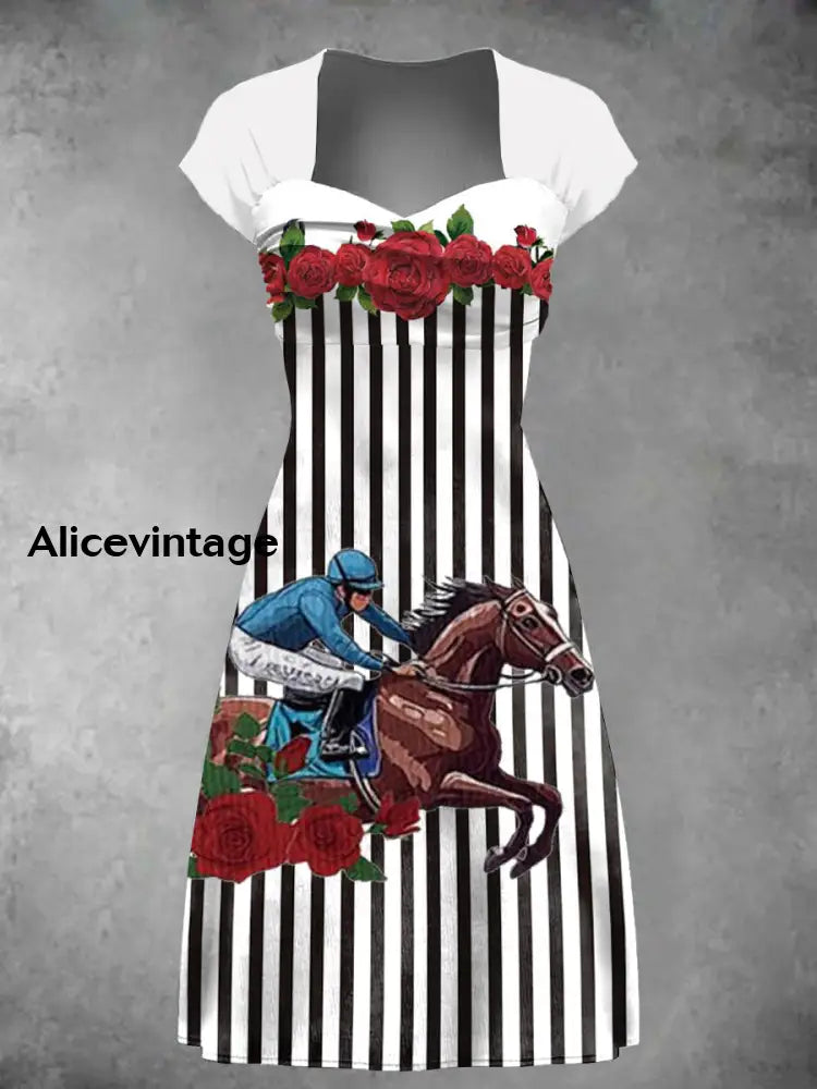 Women’s Derby Rose Striped Dress White / S