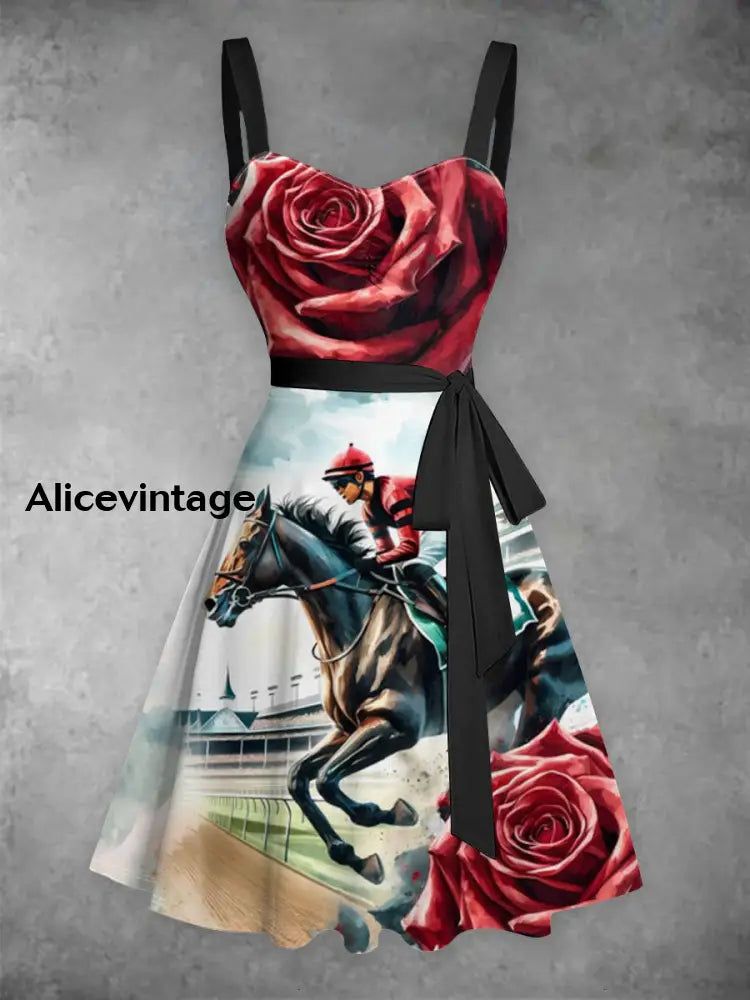 Women’s Derby Roses Lace-Up Dress As picture / S