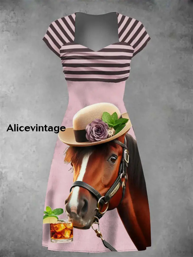 Women’s Derby Stripe Dress Pink / S