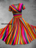 Women’s Mexican Fiesta Cinco De Mayo Floral Art Printed Dress As picture / S