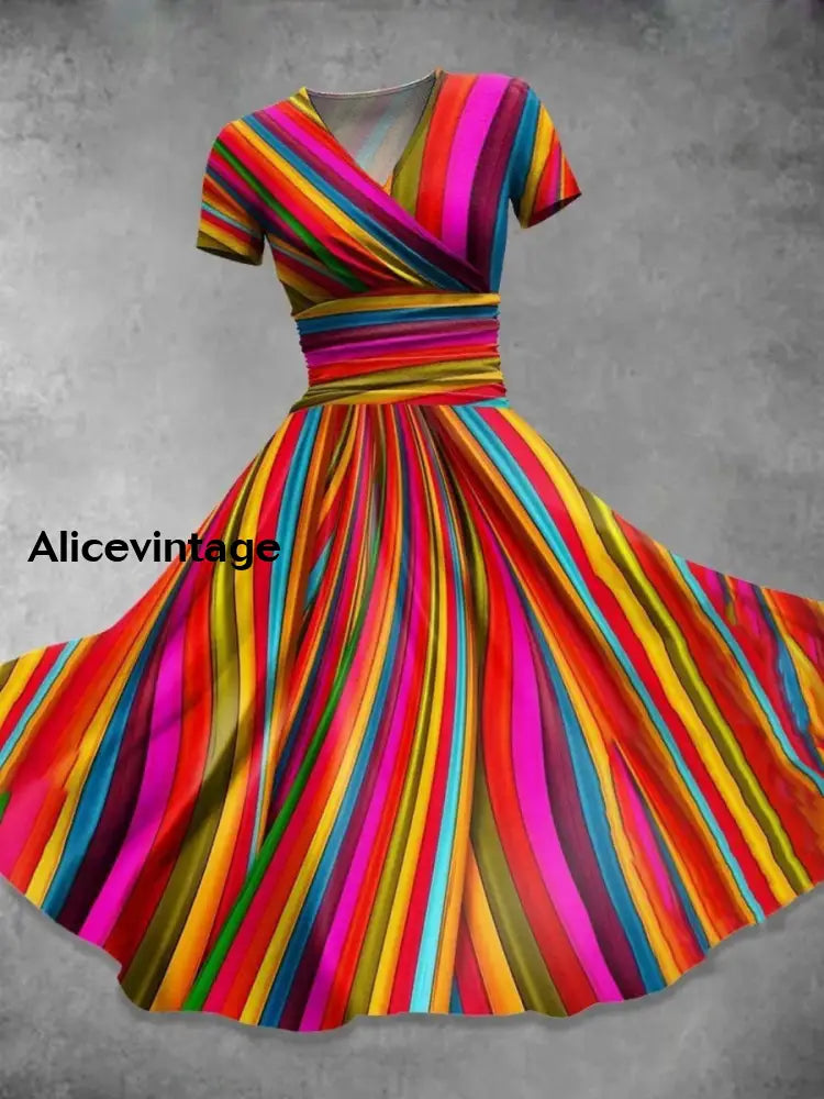 Women’s Mexican Fiesta Cinco De Mayo Floral Art Printed Dress As picture / S