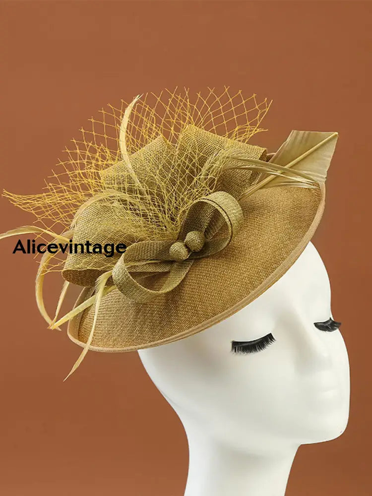 Women’s Vintage Derby Feather Headdress Gold / JM