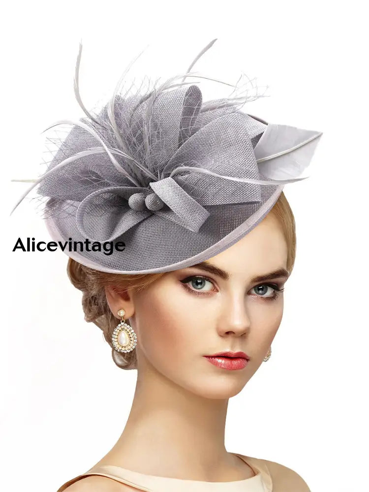 Women’s Vintage Derby Feather Headdress Gray / JM