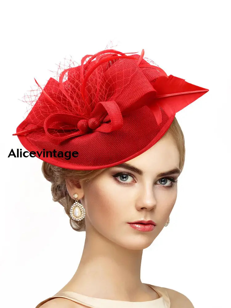 Women’s Vintage Derby Feather Headdress Red / JM