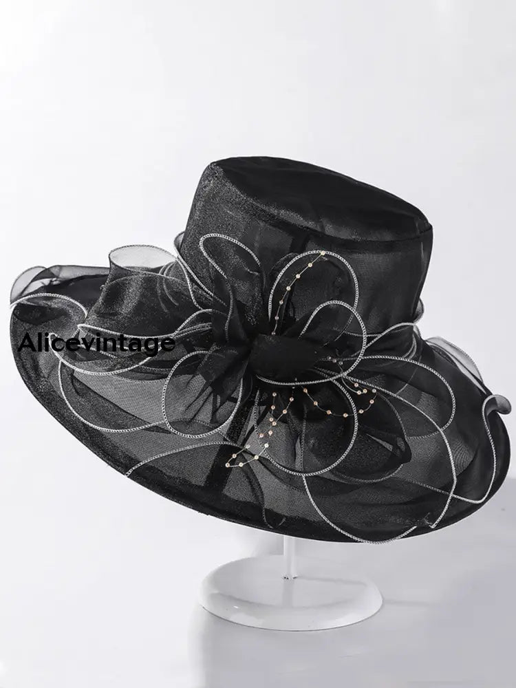 Women’s Vintage Derby Organza Headdress Black / JM