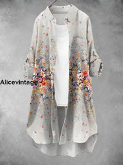 Women’s Vintage Floral Art Print Casual Dress A / S