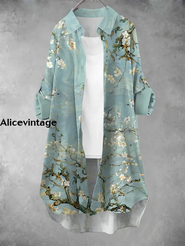 Women’s Vintage Floral Art Print Casual Dress A / S