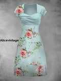 Women’s Vintage Floral Print Wrap Midi Dress A / S