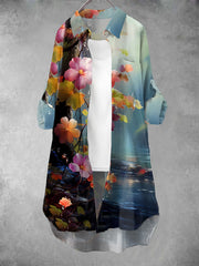 Women's Vintage Floral Art Print Casual Dress